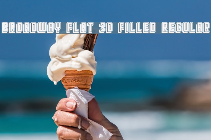 Broadway Flat 3D Filled Regular Font examples
