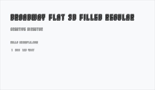 Broadway Flat 3D Filled Regular Business Card