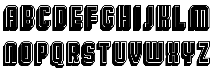 Broadway Flat 3D Filled Regular Font LOWERCASE