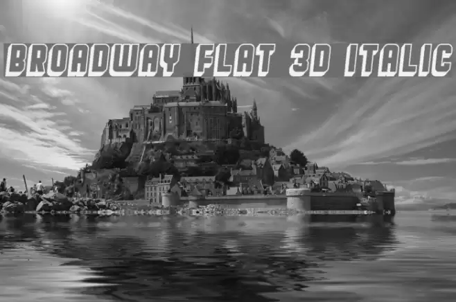 Broadway Flat 3D Italic Font examples