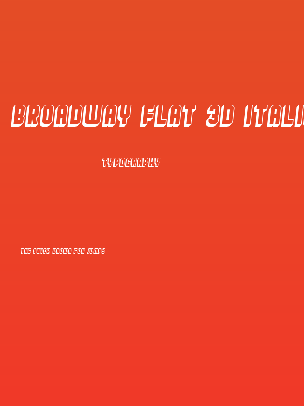 Broadway Flat 3D Italic Poster