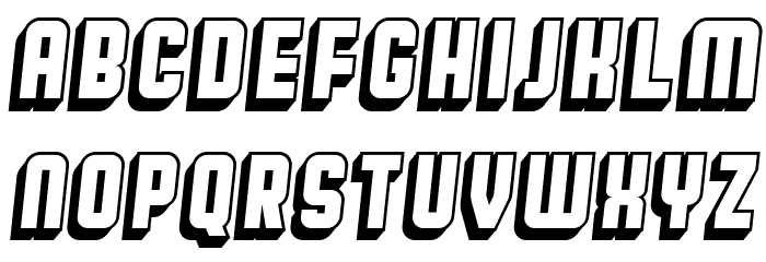 Broadway Flat 3D Italic Font Litere mici