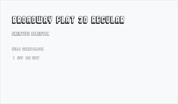 Broadway Flat 3D Regular Business Card