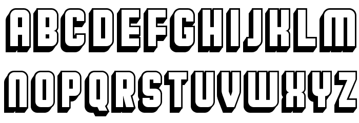 Broadway Flat 3D Regular Font LOWERCASE