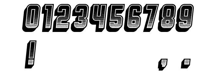 Broadway Gradient 3D Italic Font OTHER CHARS