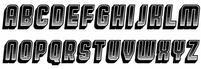 Broadway Gradient 3D Italic Fuentes MAYÚSCULAS