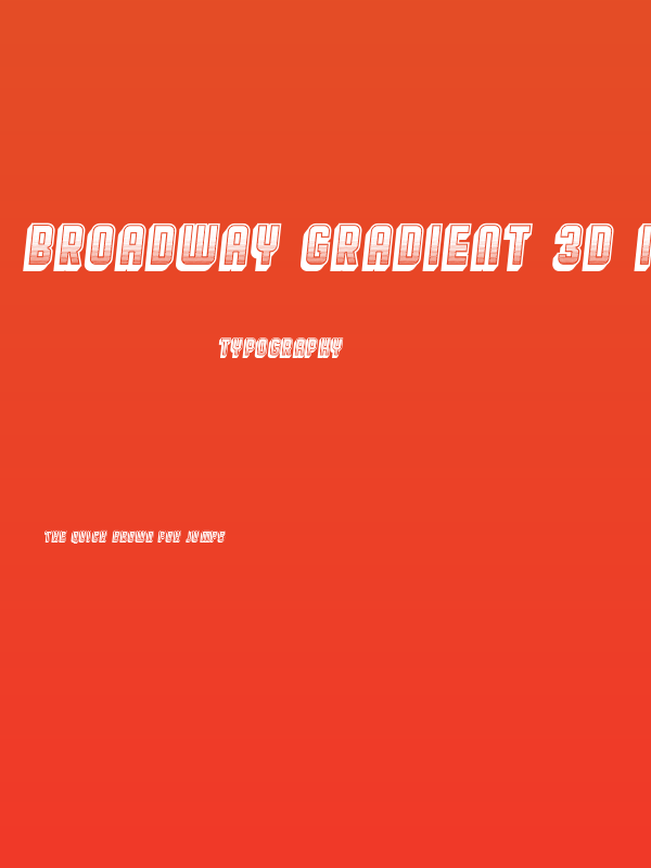 Broadway Gradient 3D Italic Poster