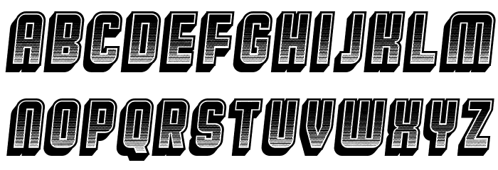 Broadway Gradient 3D Italic Font LOWERCASE