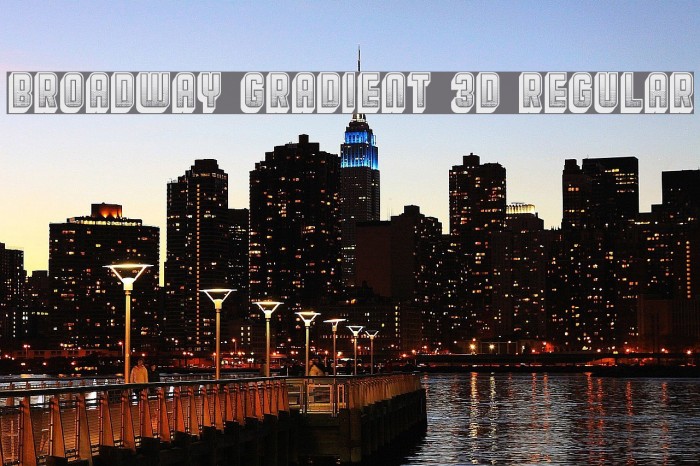 Broadway Gradient 3D Regular Font examples