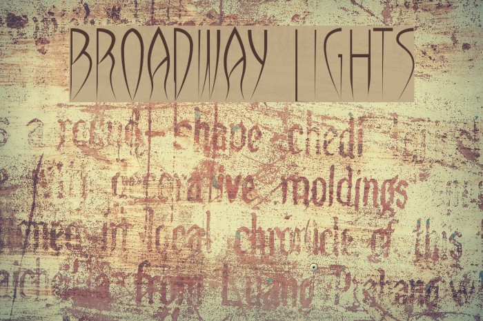 Broadway lights Font examples