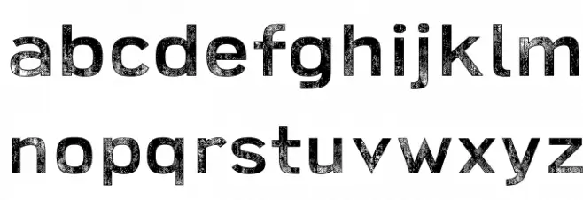Broadwell-Extra-Distressed Schriftart Kleinbuchstaben