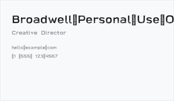Broadwell-Personal-Use-Only-Distressed Business Card
