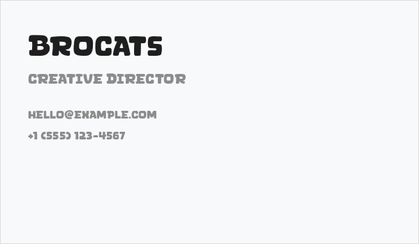 Brocats Business Card