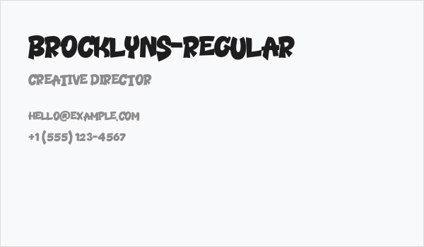 Brocklyns-Regular Business Card