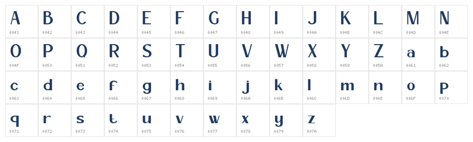 Broclen Regular Character Map