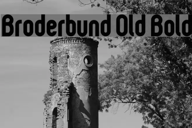 Broderbund Old Bold Font examples