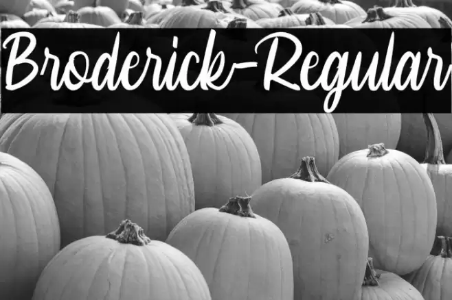 Broderick-Regular Font examples