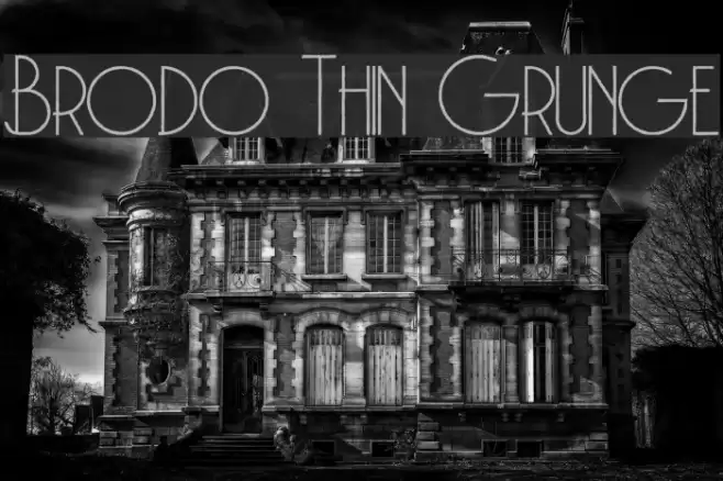 Brodo Thin Grunge Font examples