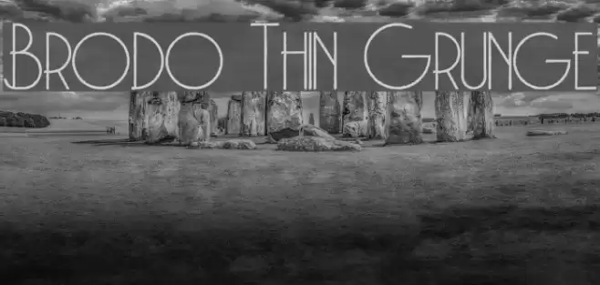 Brodo Thin Grunge Font examples
