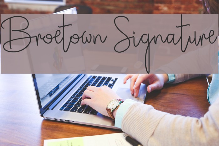Broetown Signature Font examples