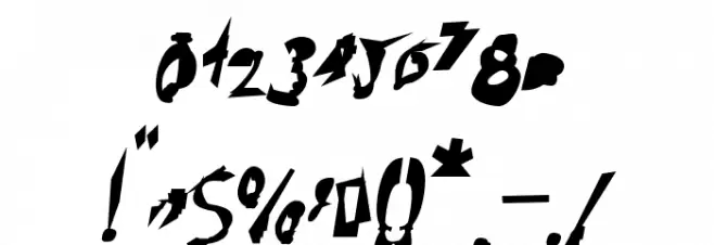 Broken Black Condensed Oblique Font OTHER CHARS