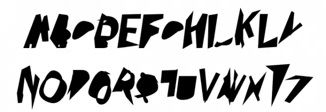 Broken Black Condensed Oblique Font Litere mari