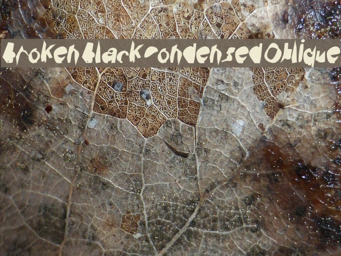Broken Black Condensed Oblique Example 2