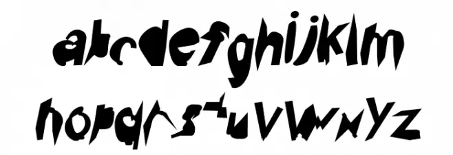 Broken Black Condensed Oblique خط أحرف صغيرة