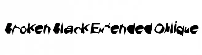 Broken Black Extended Oblique  नि: शुल्क फ़ॉन्ट्स डाउनलोड