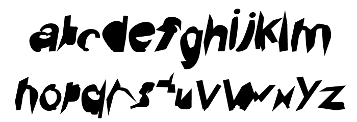 Broken Black Oblique Font LOWERCASE