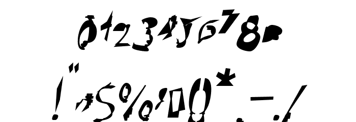 Broken Bold Condensed Oblique Font OTHER CHARS