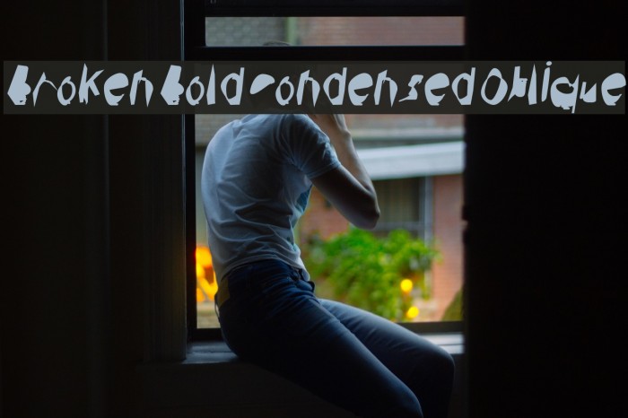 Broken Bold Condensed Oblique Font examples