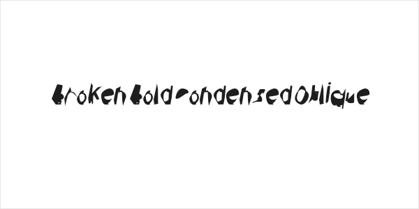 Broken Bold Condensed Oblique Logo