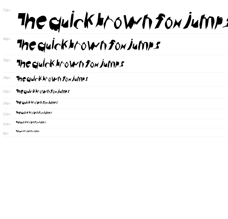 Broken Bold Condensed Oblique Waterfall