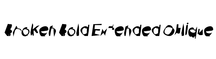 Broken Bold Extended Oblique  Free Fonts Download