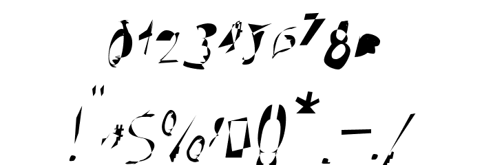Broken Condensed Oblique Font OTHER CHARS