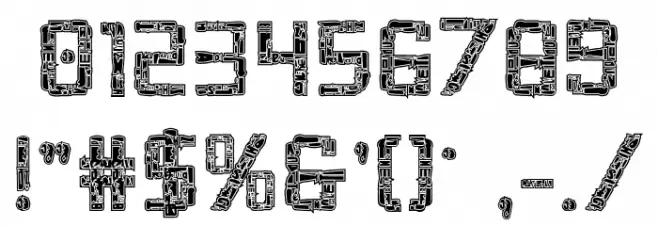 Broken Cyborg Pro Regular Font OTHER CHARS
