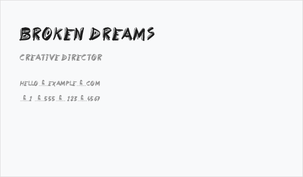 Broken Dreams Business Card