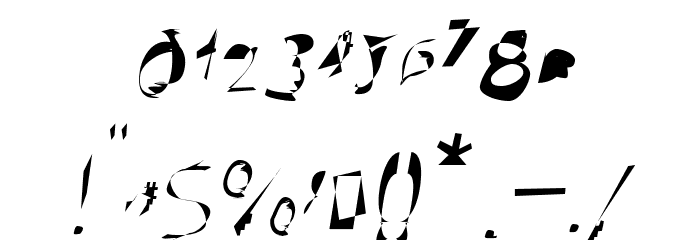 Broken Extended Oblique Font OTHER CHARS