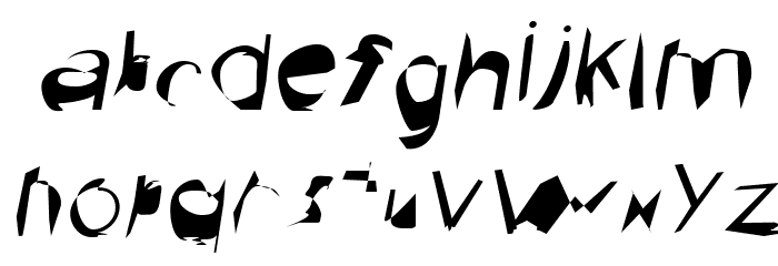 Broken Extended Oblique Font LOWERCASE