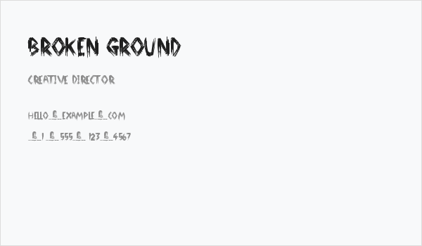 Broken Ground Business Card