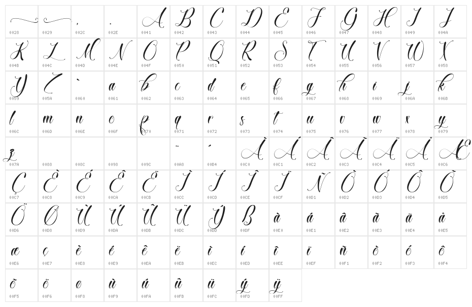 Broken Heart Character Map