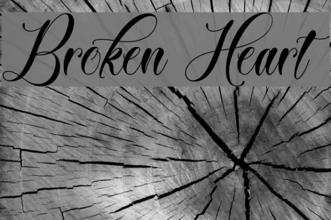 Broken Heart Font examples