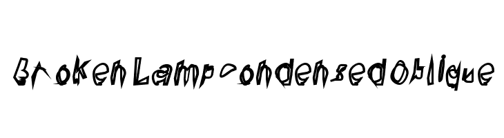 Broken Lamp Condensed Oblique  font caratteri gratis