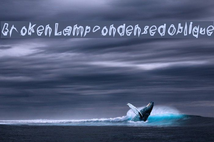 Broken Lamp Condensed Oblique Font examples
