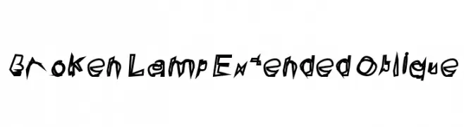 Broken Lamp Extended Oblique  Frei Schriftart Herunterladen