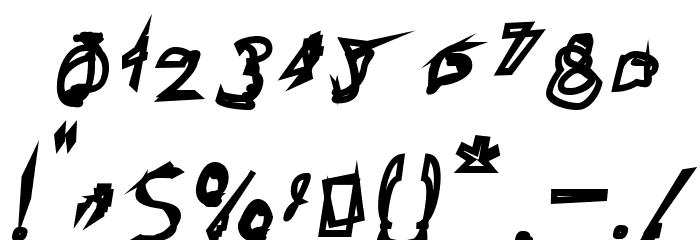 Broken Lamp Extended Oblique Font OTHER CHARS