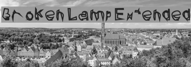 Broken Lamp Extended Font examples