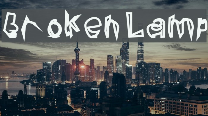 Broken Lamp Font examples