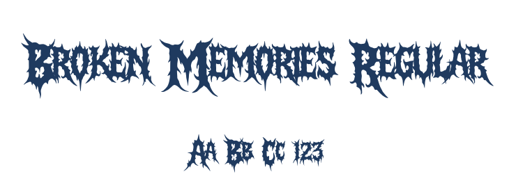 Broken Memories Regular Font Preview